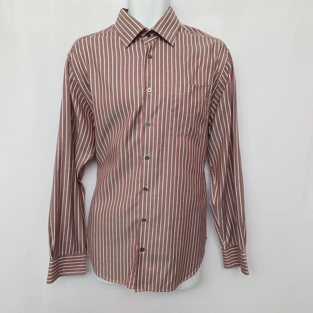 Mens Shirt Marks Spencer Collezione Long Sleeve Mulicoloured Stripes UK Large - Picture 1 of 7